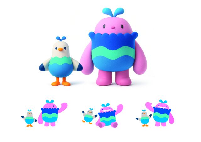 제물포구 캐릭터 아기 갈매기와 거신. 동구청 제공