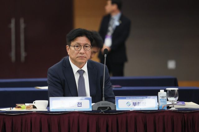 도성훈 인천시교육감이 지난 20일 경남 스탠퍼드호탤앤리조트에서 열린 제 105회 전국시도교육감 협의회에서 발언하고 있다. 인천시교육청 제공