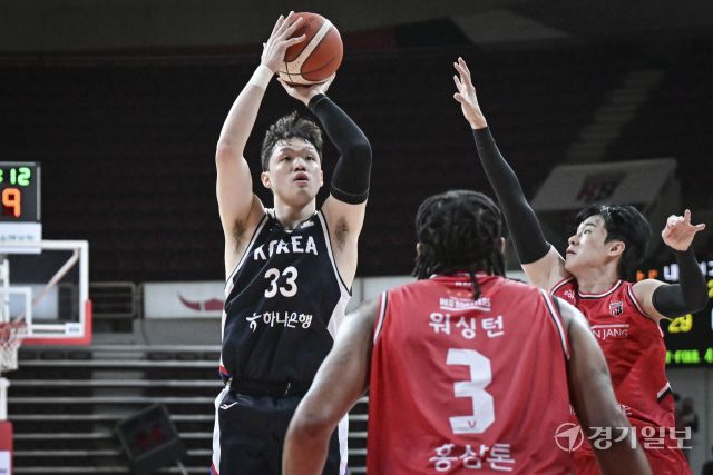 남자농구대표팀, 농구월드컵전 최종 연습 경기 [포토뉴스]