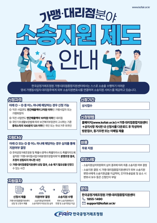 한국공정거래조정원이 시행하고 있는 ‘소송지원제도’ 안내문. 한국공정거래조정원 제공