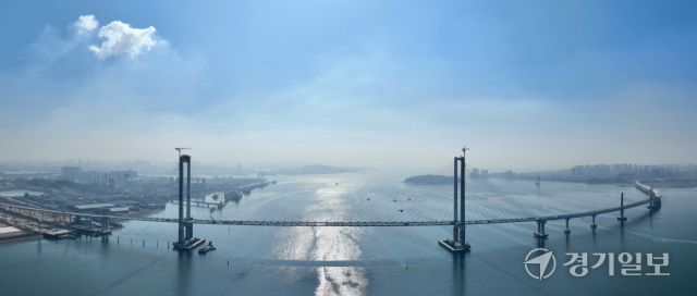 인천 제3연륙교 건설 현장. 조병석기자