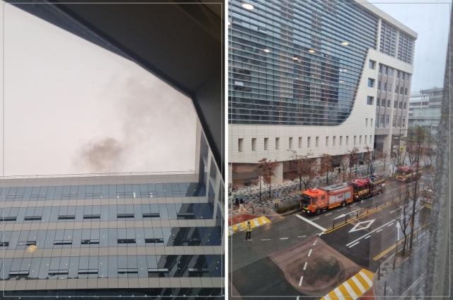 KT&amp;G 세종타워 화재 현장 사진. 독자 제공