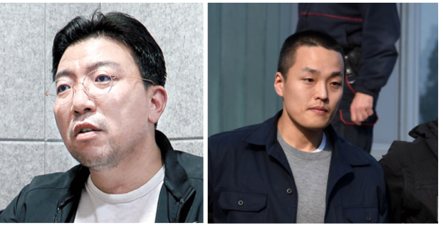 2심에서 징역 8년형을 선고 받은 라덕연씨(왼쪽)과 1심에서 15년형을 선고받은 권도형씨. 연합뉴스