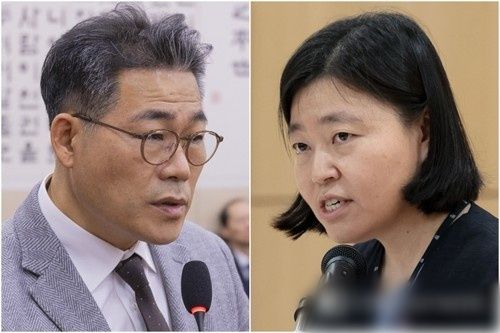 백해룡 경정(왼쪽)과 임은정 동부지검장. 연합뉴스