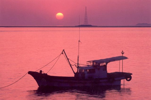 민머리해변 인근 장구너머 일몰