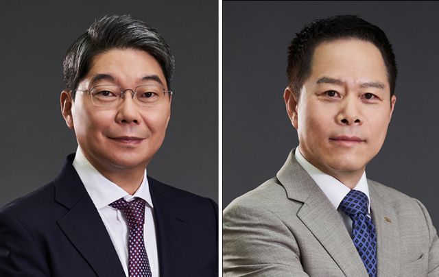 최성원(왼쪽) 대표이사 회장, 박상영 대표이사 사장. 광동제약