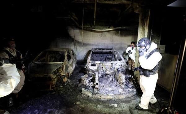 지난 2024년 8월1일 인천 서구 청라국제도시 한 아파트 지하주차장에서 난 불로 차량들이 불에 탄 모습. 경기일보DB