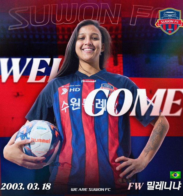 수원FC 위민이 새로 영입한 외국인 공격수 밀레니냐.수원FC 제공