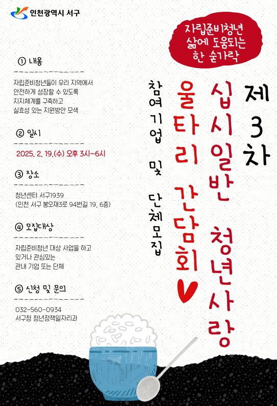 ‘제3회 십시일반 청년사랑 울타리 간담회’ 포스터. 서구청 제공