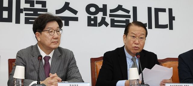 국민의힘 권영세 비상대책위원장이 6일 국회에서 열린 비상대책위원회의에서 발언하고 있다. 연합뉴스