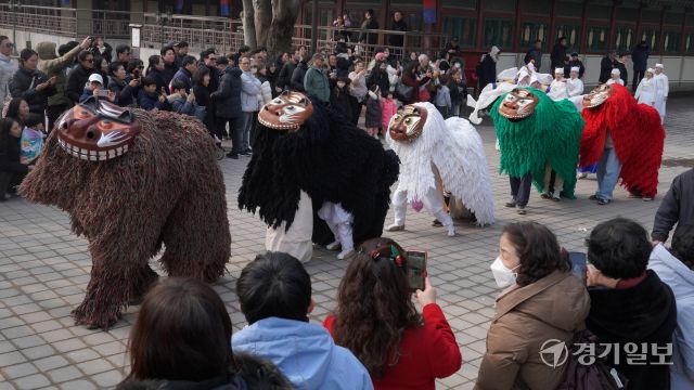 한국민속촌에서 열린 '국가무형유산 북청사자놀음' [포토뉴스]