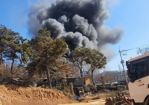 광명 광명동 비닐하우스 화재 현장. 경기도소방재난본부 제공