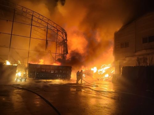 화성 양감면 화장품 제조공장 화재현장. 경기도소방재난본부 제공