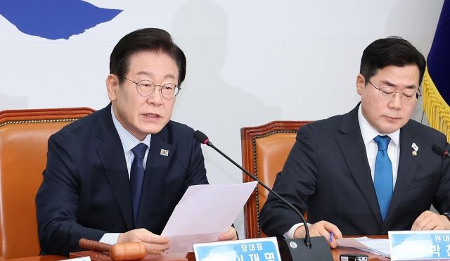 더불어민주당 이재명 대표가 3일 국회에서 열린 최고위원회의에서 발언하고 있다. 연합뉴스