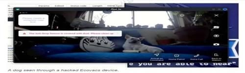 해킹된 중국 에코백스사 로봇청소기가 찍은 애완견 사진. 과학기술정보통신부