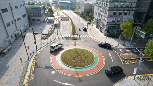 양평역 앞 회전교차로 전경. 양평군 제공