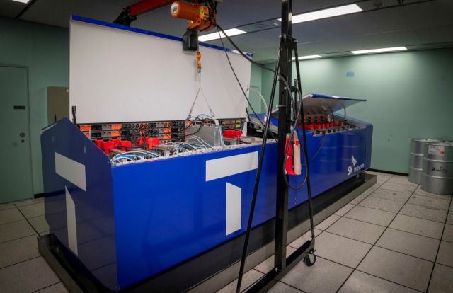 SKT의 액침냉각 시스템. SKT