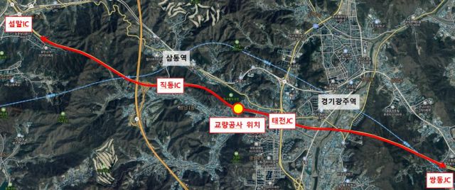 성남~장호원가 3번국도 중대동 램프. 광주시 제공