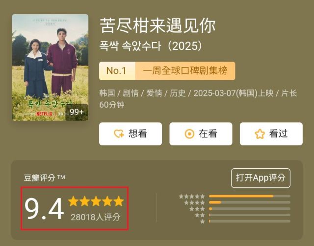 중국 소셜미디어 플랫폼 더우반(豆瓣)에 올라온 ‘폭싹 속았수다’ 리뷰 화면. 서경덕 교수 제공