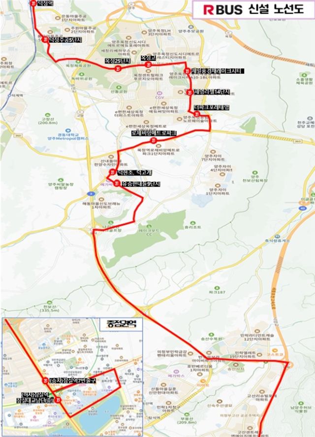 1306번 광역버스 노선도. 양주시 제공
