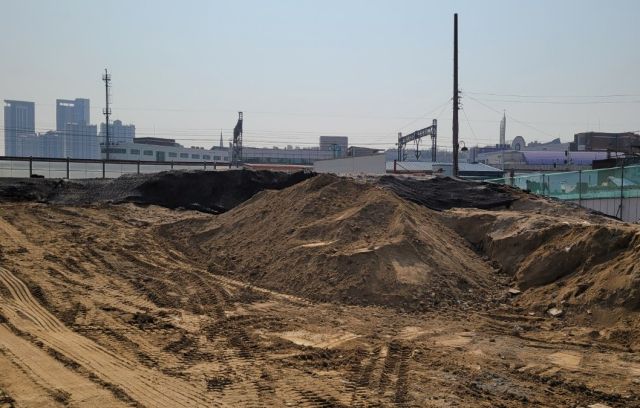 야적 방진덮개를 일부 미설치한 업체 적발사진. 인천시 제공