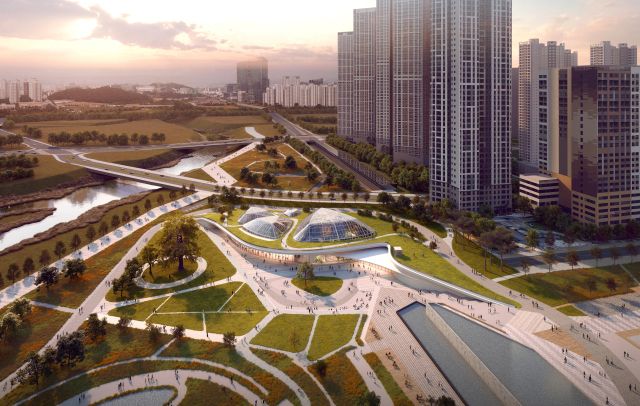 화성특례시가 도심공원을 통한 여가문화 증진을 추진한다. 사진은 보타닉가든 여울공원 조감도. 화성특례시 제공