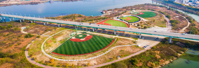 여주 양섬야구장 전경. 여주도시공사 제공