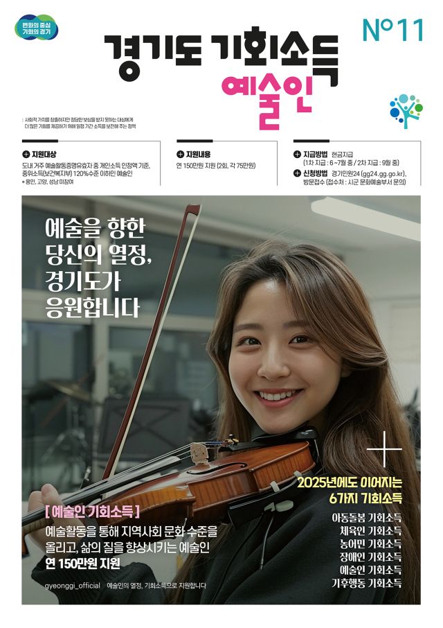 경기도 예술인 기회소득 포스터. 경기도 제공