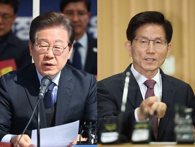 이재명 전 더불어민주당 대표(왼쪽)와 김문수 전 고용노동부 장관(오른쪽). 연합뉴스