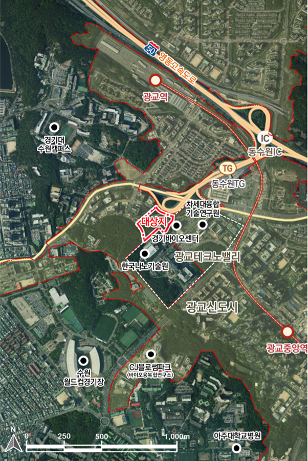 광교테크노밸리 바이오부지 위치도. 경기주택도시공사 제공
