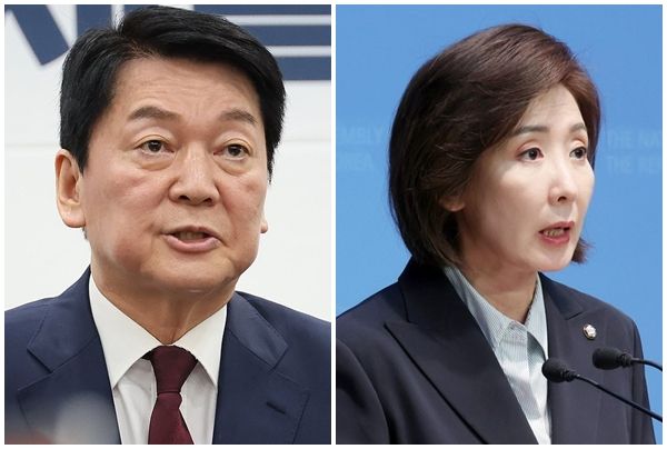 안철수 후보와 나경원 후보. 연합뉴스