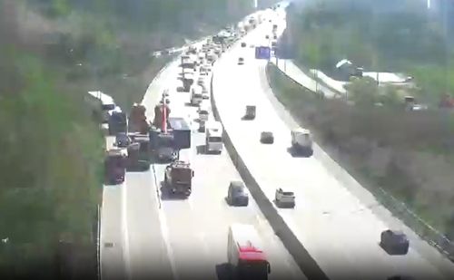 의정부 민락동 구리포천고속도로 컨테이너 전도사고 현장. 도시교통정보센터 제공