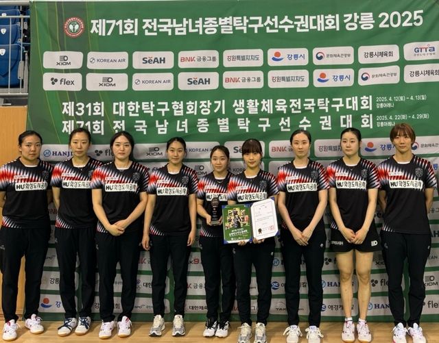 제71회 전국남녀종별탁구선수권대회서 여자 일반부 단체전 준우승을 차지하며 돌풍을 일으킨 화성도시공사 팀.화성도시공사 제공