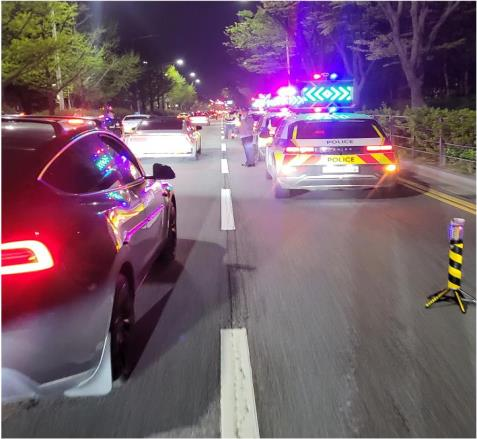 교통·지역경찰이 합동 음주단속을 실시하고 있다. 평택경찰서 제공