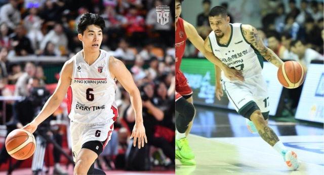 포스트시즌 진출 팀이 확정 되는 ‘2024-2025 KCC 프로농구’ 최종전서 안양 정관장의 박지훈(왼쪽)과 원주 DB의 알바노 활약이 승패를 좌우할 것으로 주목받고 있다.KBL 제공