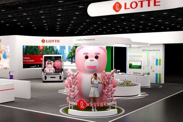 2025 서울모빌리티쇼에 등장한 거대 벨리곰. 롯데홈쇼핑