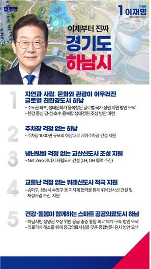 민주당 하남시갑, 21대 대선 맞춤형 공약. 하남시갑 선대위 제공