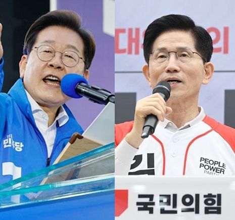 더불어민주당 이재명 후보(왼쪽)와 국민의힘 김문수 후보. 연합뉴스