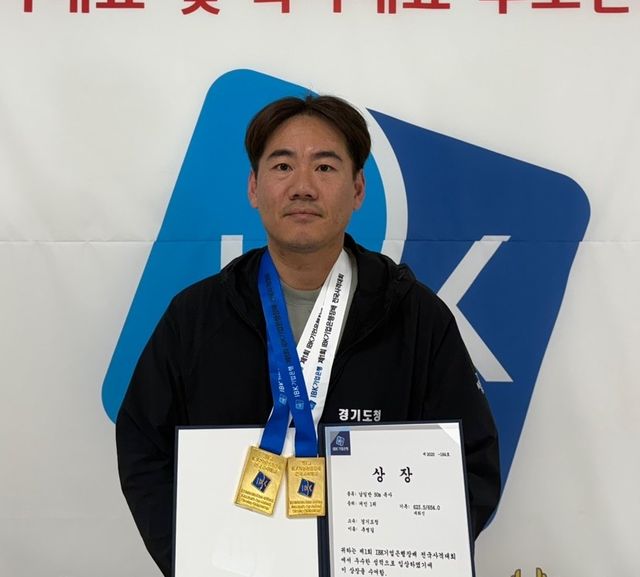 선수로 마지막 무대서 50m 복사 2관왕에 오른 추병길.경기도청 제공