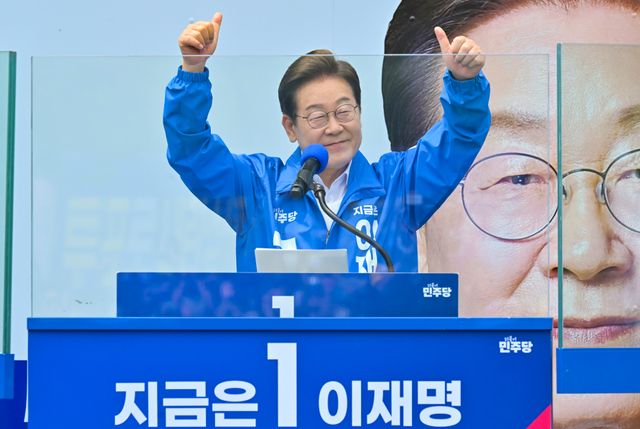 이재명 대선 후보, 평택 배다리생태공원 유세_홍_2025053114445796284