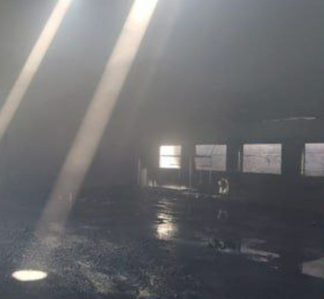 화성 진안동 한 초등학교 체육관 공사장 화재현장. 경기도소방재난본부 제공