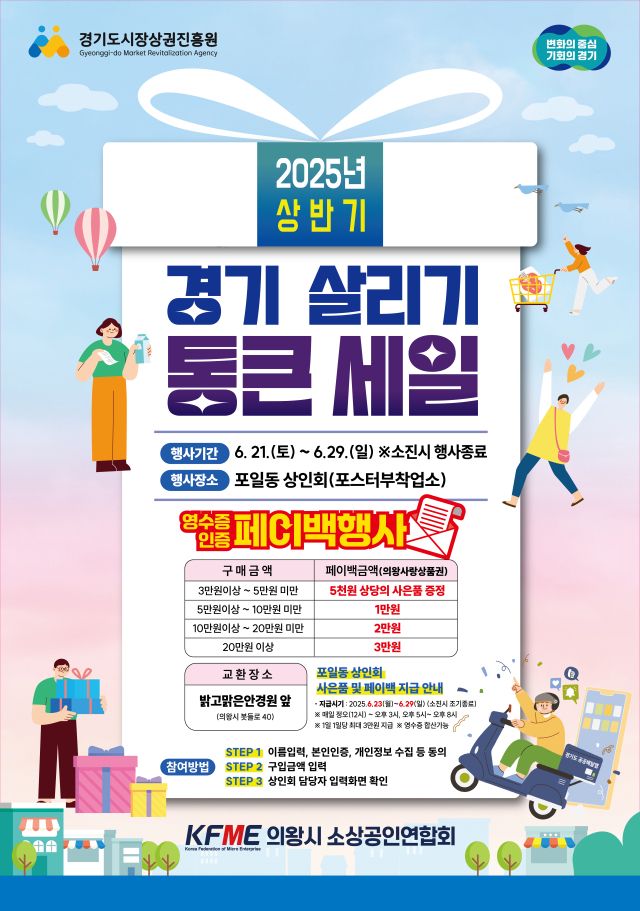 의왕시 ‘경기 살리기 통큰 세일’ 21~29일…“지역상권의 활성화 도모한다”