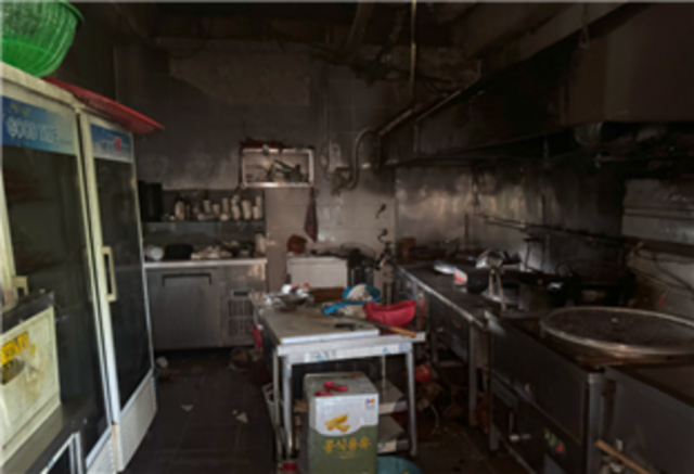 평택 팽성읍 객사리 중식당 화재 현장. 평택소방서 제공