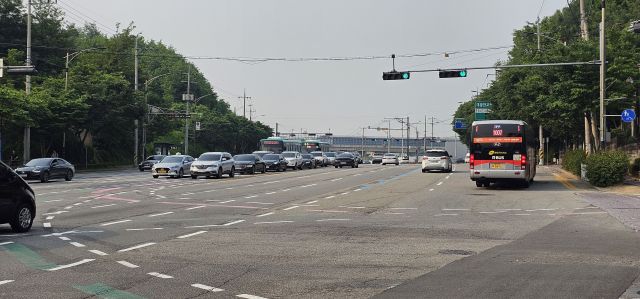 제2판교테크노밸리 입구 삼거리 전경. 성남시 제공