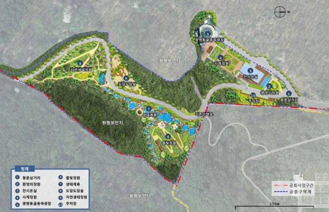 광명 가학산 도심형 수목원 공간별 계획도. 광명시 제공
