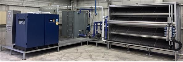 공기와 물을 이용하는 능직 데미스터 필터 및 하이브리드 자동세정 기술을 적용한 공기여과기. 한국철도기술연구원 제공