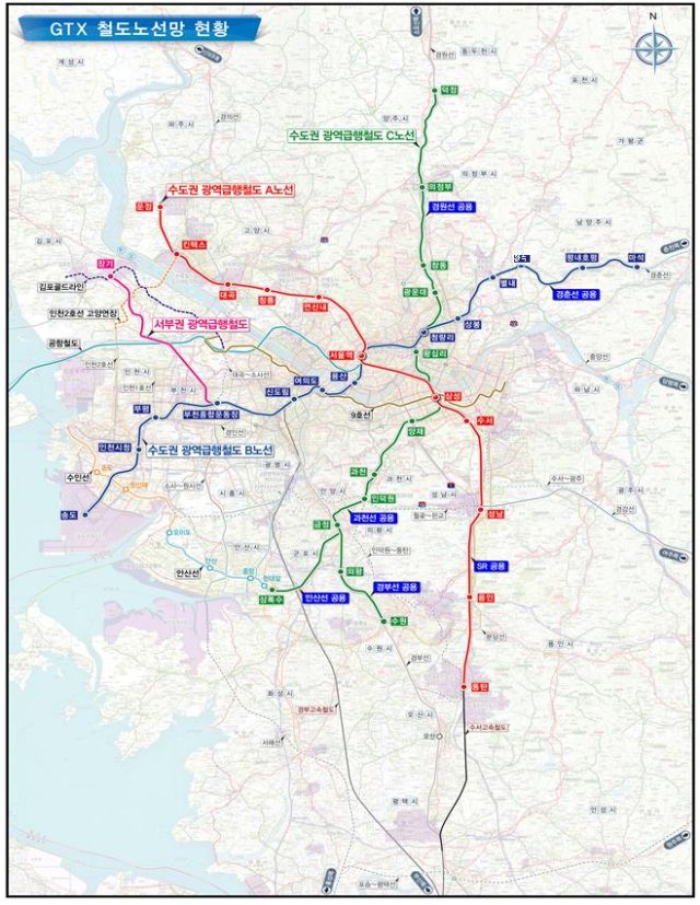 ‘서부권 광역급행철도’ 등 노선도. 인천시 제공
