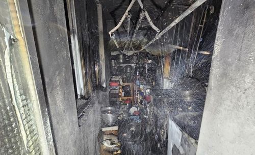 부천 원미구 아파트 1층 베란다 화재현장. 부천소방서 제공