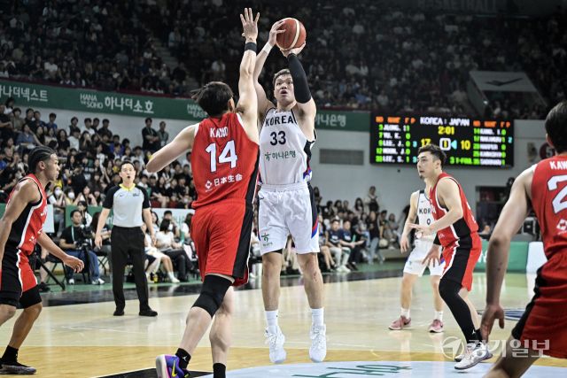 대한민국 남자농구 대표팀, 일본과의 평가전에서 91-77로 승리 [포토뉴스]