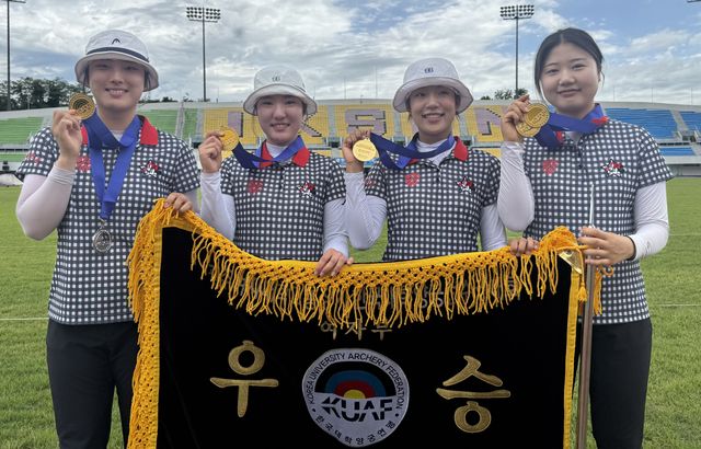 4년 만에 대회 여자부 단체전 패권을 되찾은 경희대 선수들.경희대 제공